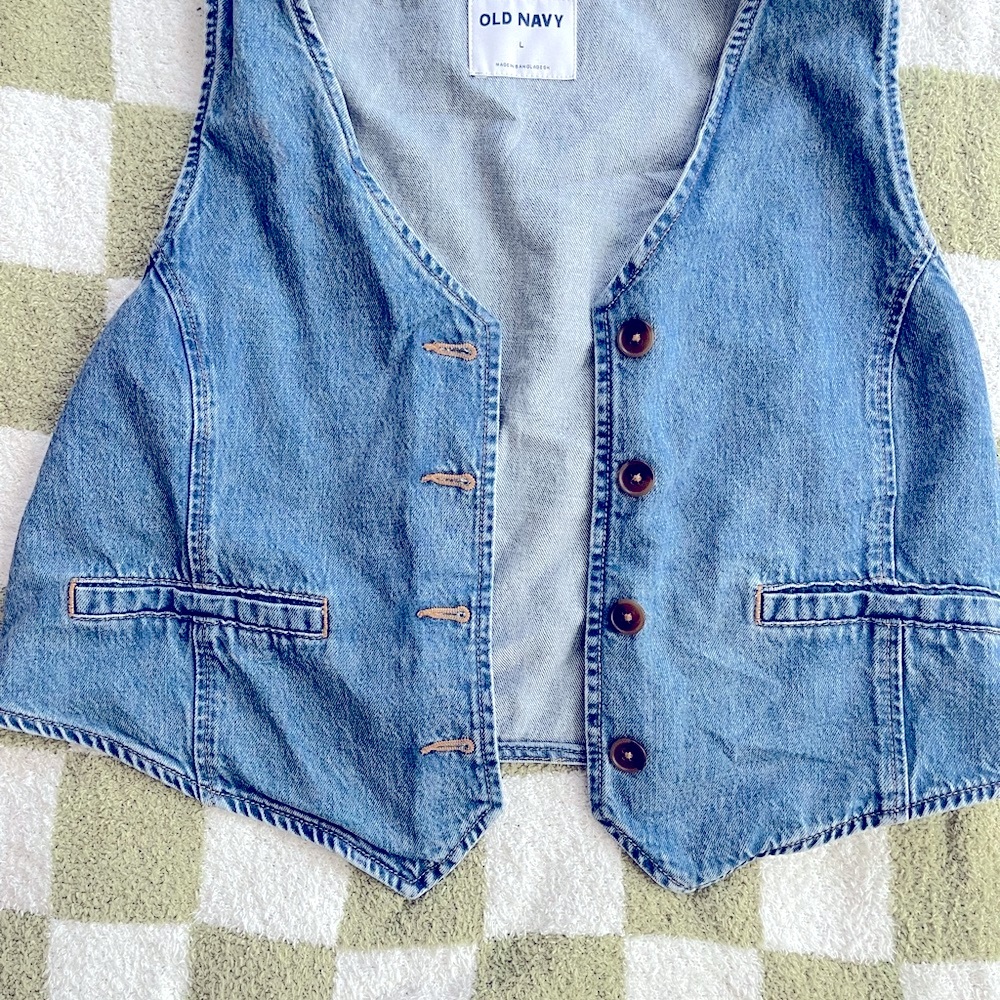 Old Navy Light Blue Denim Vest